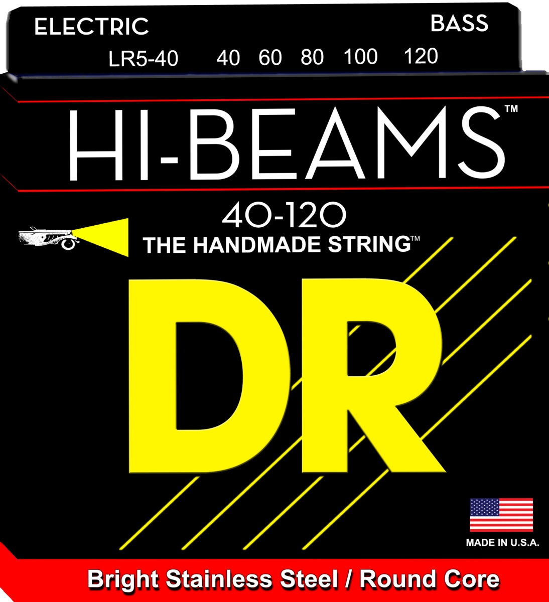 40-120 DR Strings Hi-Beams Electric Bass 5 String - DR Handmade Strings LR5-40-U