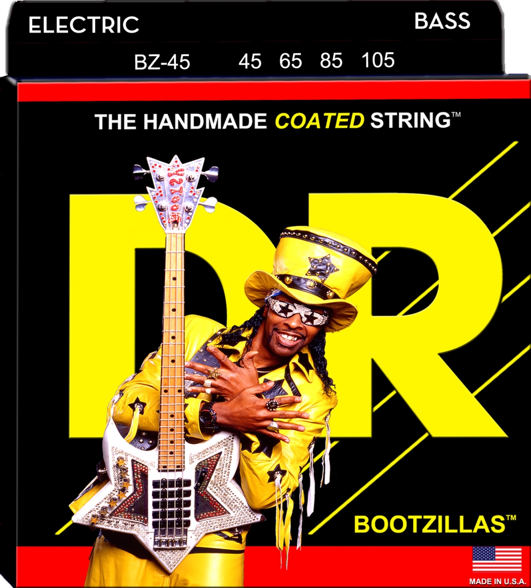 DR Handmade Strings BZ-45-U 45-105 Long Scale DR Strings Bootzillas Clear Coated Stainless Steel Bass Strings