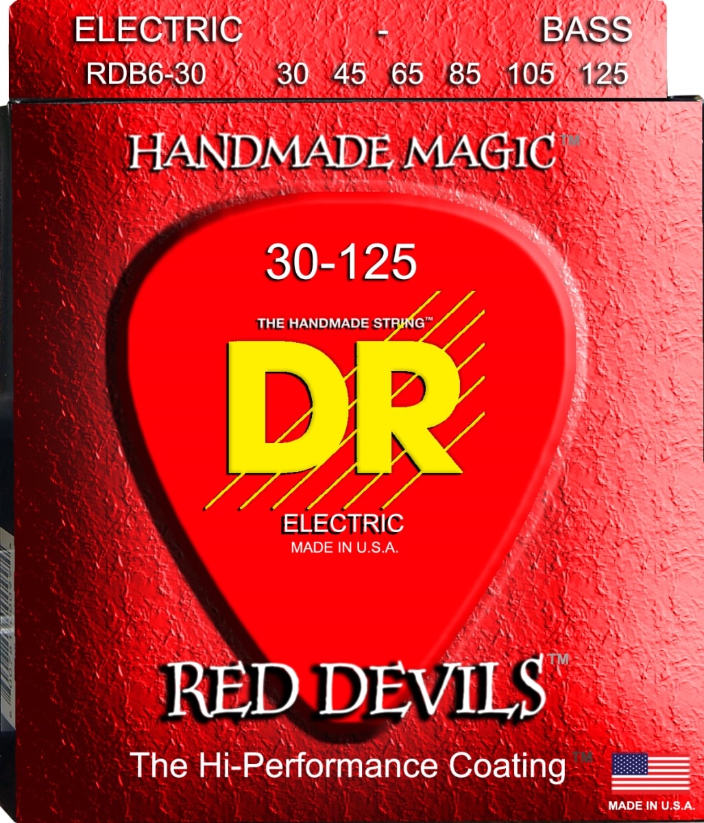 30-125 Long Scale DR Strings Devils Nickel Plated Steel Bass 6 String, Red -  Digital Delights, DI3544917