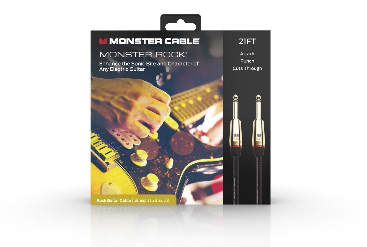 Monster - Prolink Rock Instrument Cable 21 ft Straight to Straight 1/4-Inch TS with 95% Copper Shield and Gold Connectors - Black