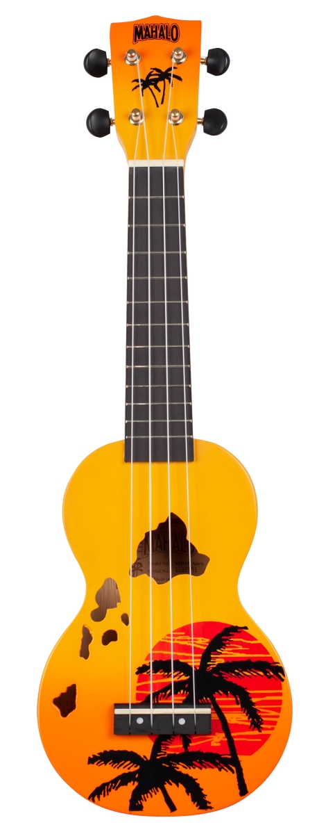 Hibiscus Soprano Ukulele, Orange Burst