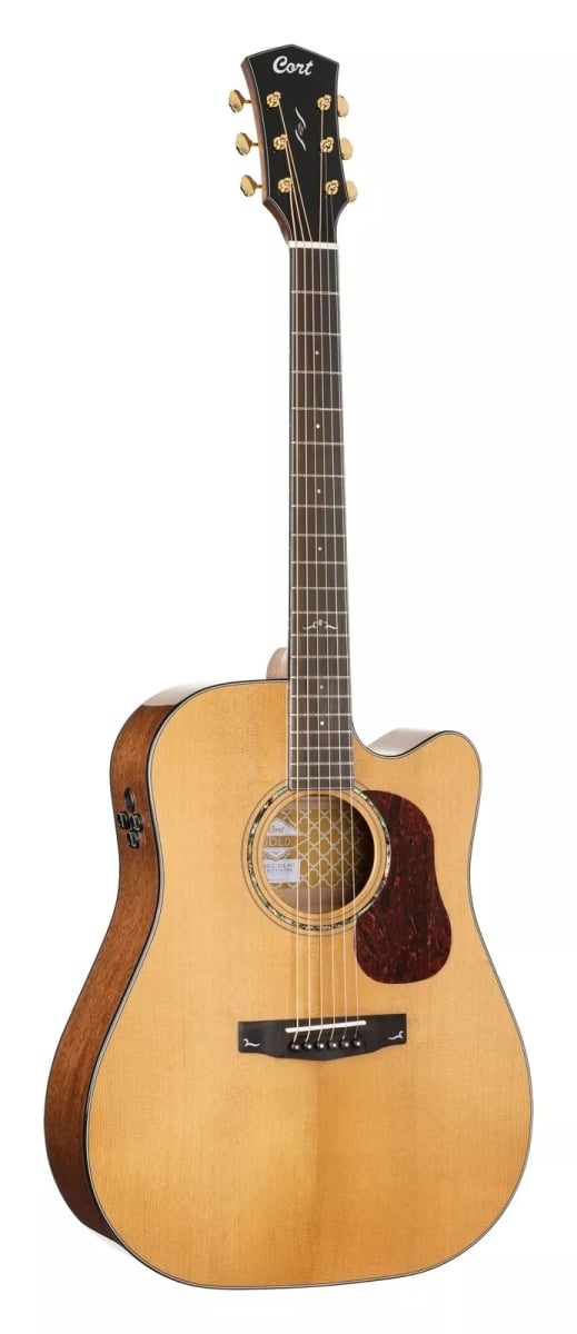 GOLDDC6NAT-U Gold Series DC6 6-String Acoustic Guitar Natural with Case, Natural Gloss -  Cort Guitars