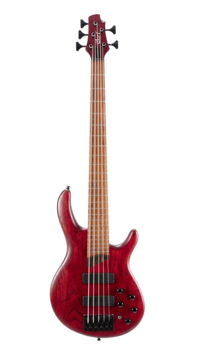 B5ELEMENTOPBR-U Artisan Series B5 Element 5 String Bass Guitar, Open Pore Burgundy Red -  Cort Guitars