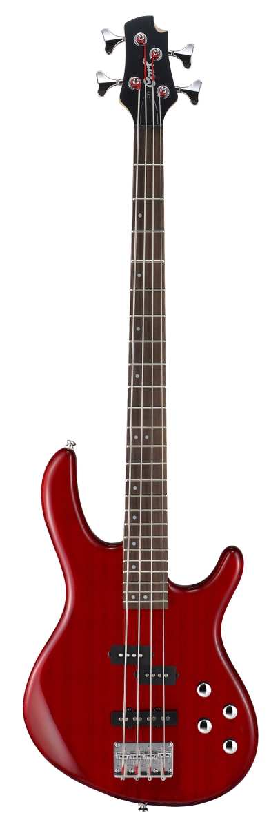 Picture of Cort Guitars ACTIONBASSPLUSTR-A-U Action Bass Plus Electric Bass Guitar - Transparent Red