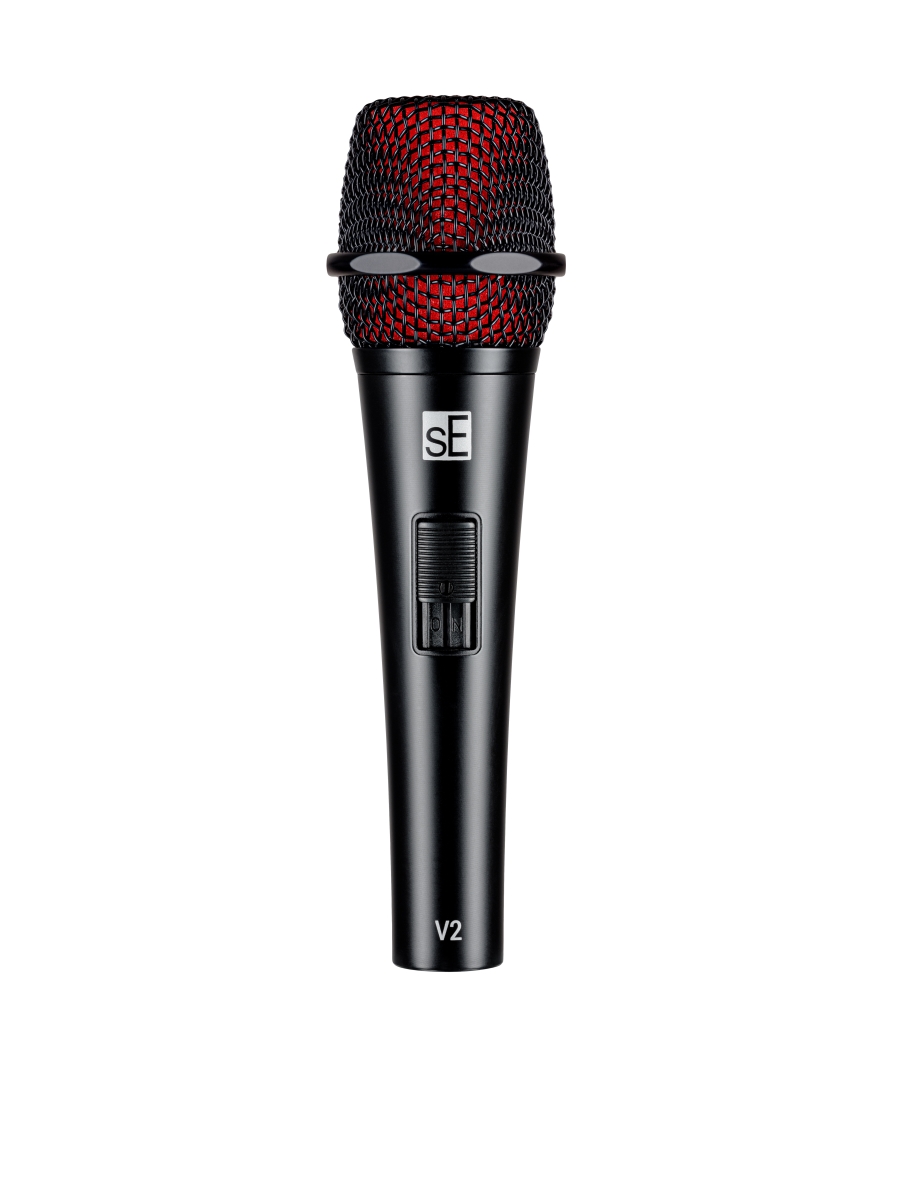 Picture of SE Electronics V2-SW-QTR-U Supercardioid Switch Dynamic Handheld Microphone with Cable&#44; Black