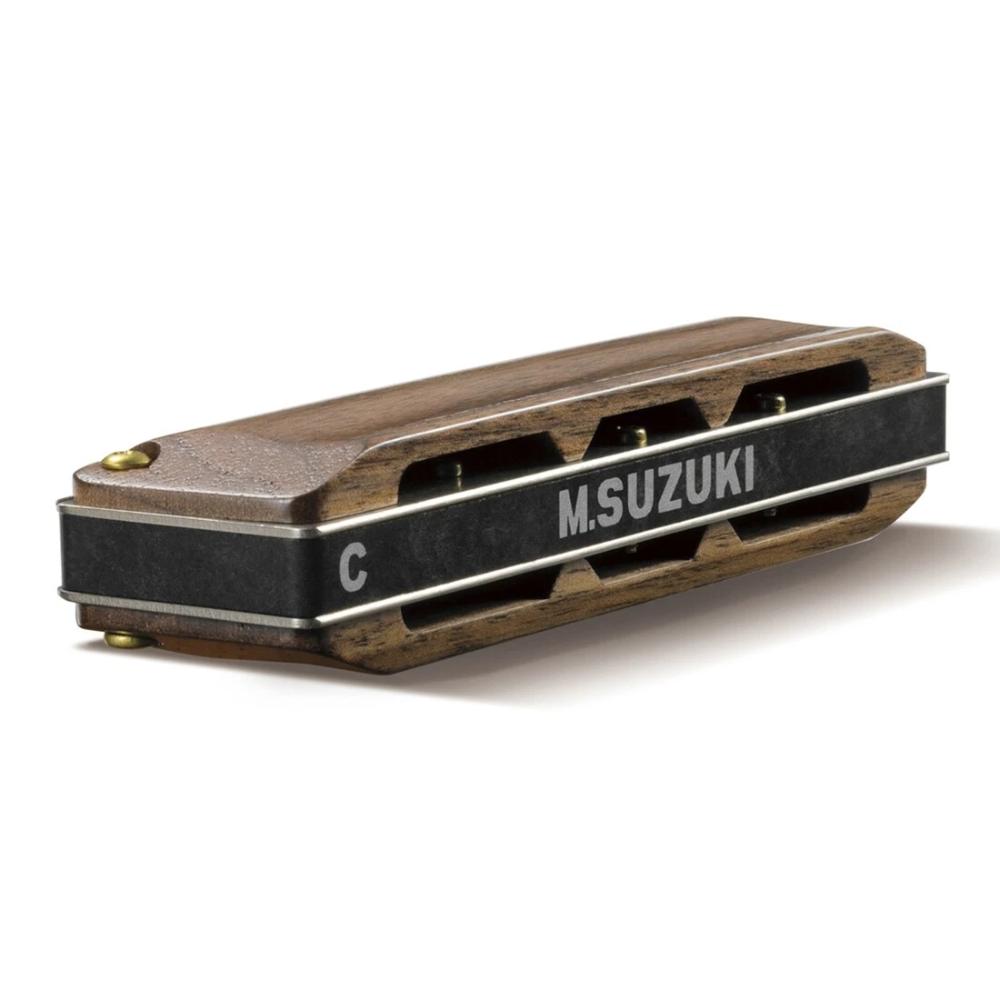 M-20W-A-U Manji 10-Hole Diatonic Harmonica - Wooden Walnut Covers, Key of A
