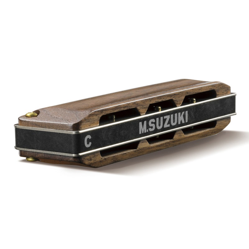 M-20W-D-U Manji 10-Hole Diatonic Harmonica - Wooden Walnut Covers, Key of D