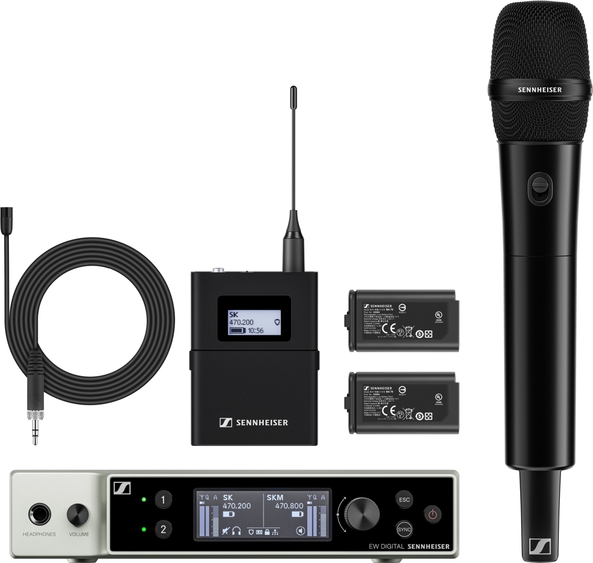 509329-U EW-DX Wireless Microphone System with Lavalier & Handheld Transmitters - R1-9 Band