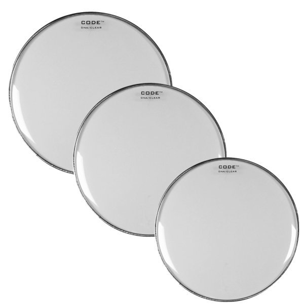 DNACL101216-U 10 in., 12 in. Plus 16 in. - 14 in. Clear Tom LA Rock Drum Head Pack
