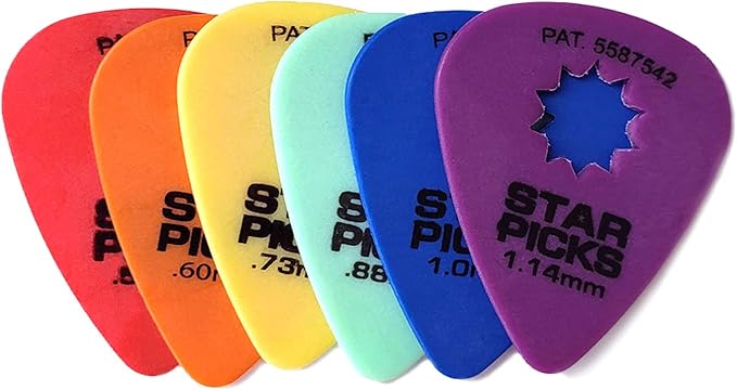 SP-30019-U Star Picks Delrin Guitar Picks - Mixed Gauge - 72 Piece