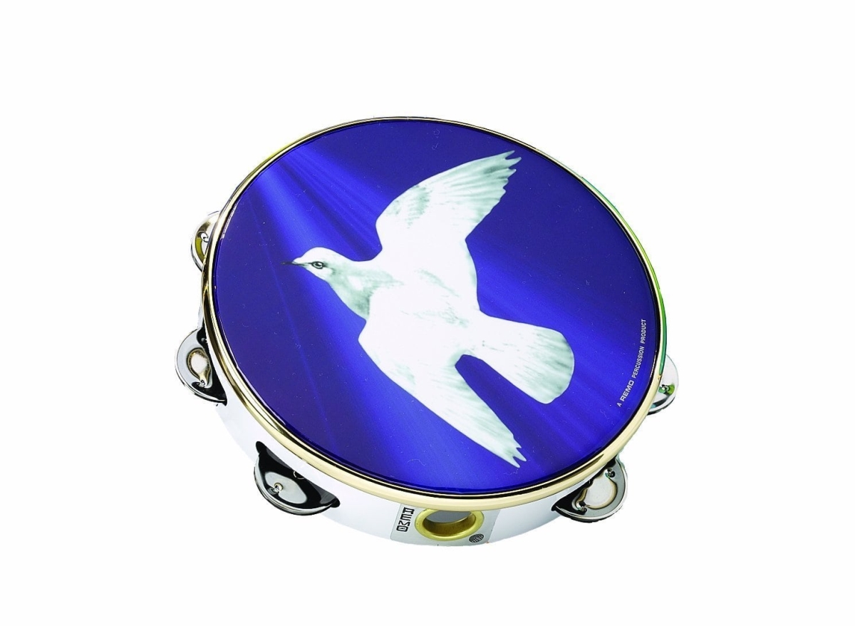 TA910818-U 8 in. Tambourine Religious Dove Drum Head