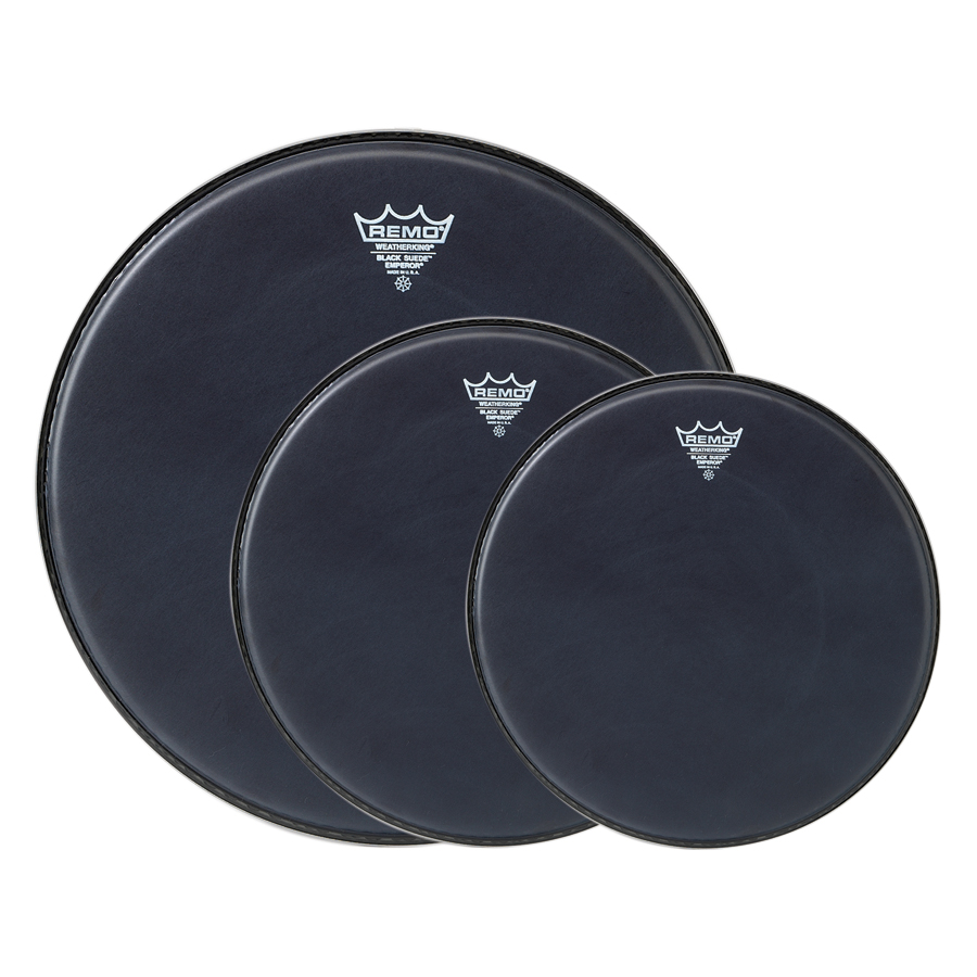 Black Suede Emperor New Fusion Tom Drumhead Pack - 10, 12, 16 in.