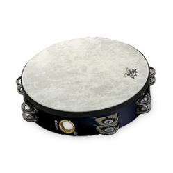 6 in. Fiberskyn Tambourine Head Drum - Quadura Black