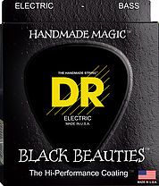 Picture of DR Handmade Strings BKB5-45-U Black Beauties & Coated Bass Strings&#44; Medium 5 String with 125