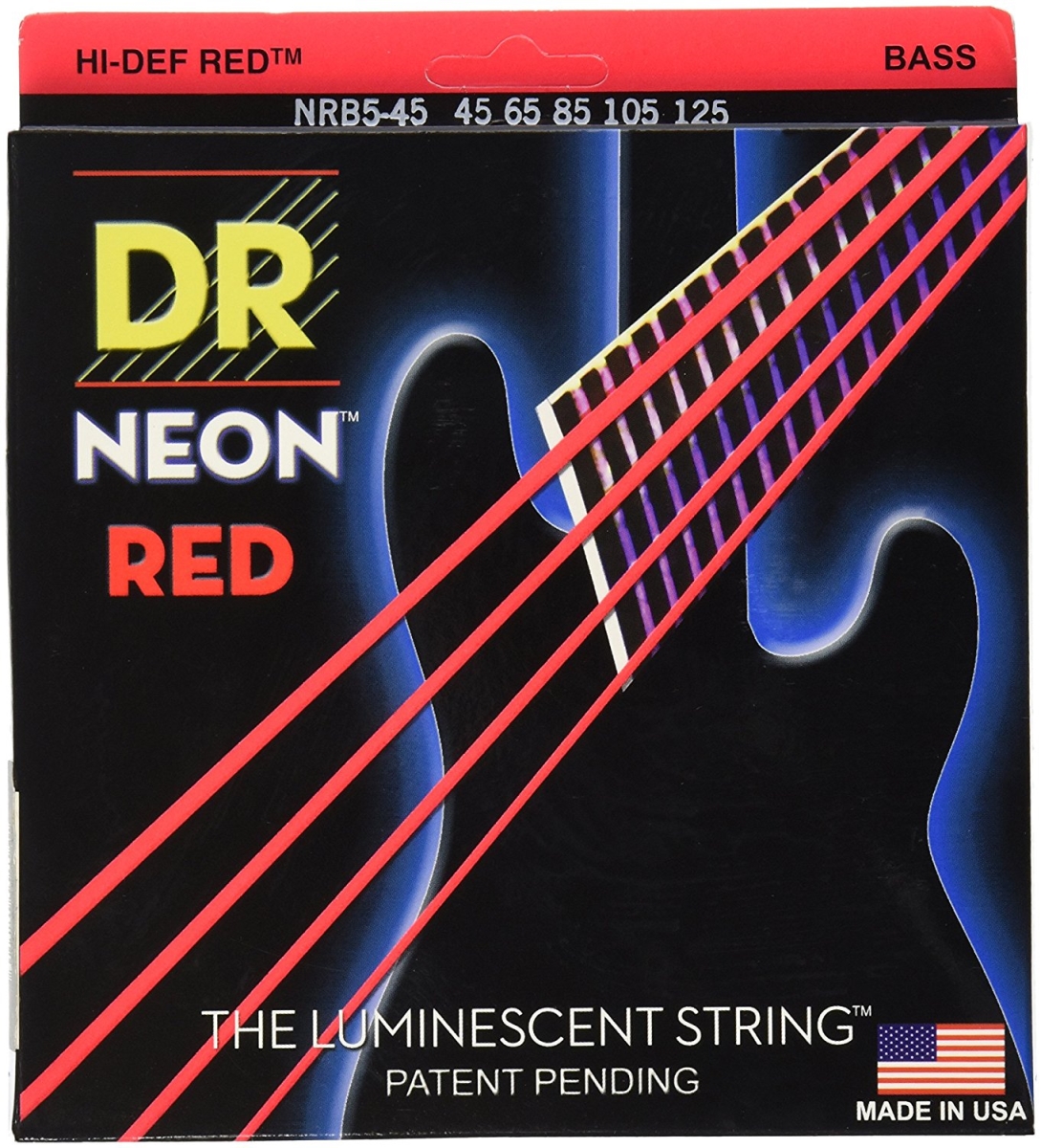 Picture of DR Handmade Strings NRB5-45-U Red 5-String Bass Strings&#44; Medium - Size 45 by 125