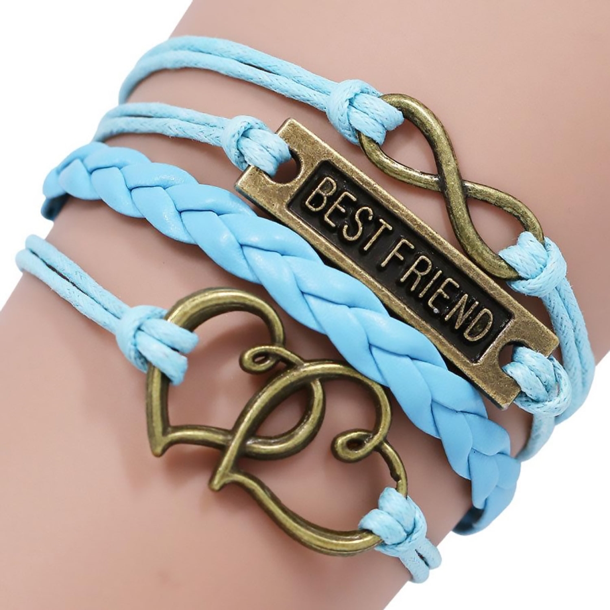 Picture of Adore 30386630 Braided Infinity Heart Best Friend Bracelet&#44; Blue