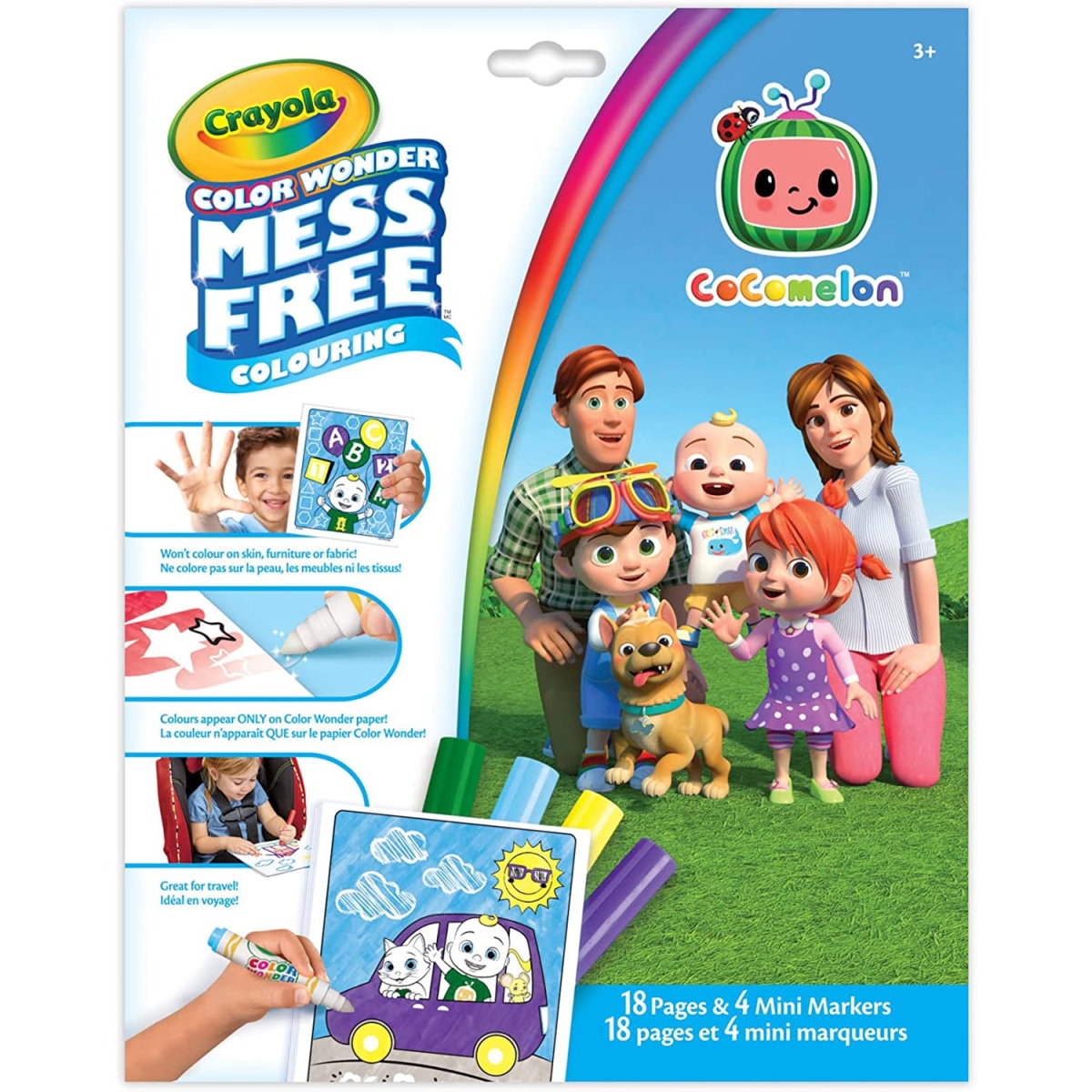 Picture of Crayola 30388935 Coco Melon Wonder Mess-Free Colouring Pages & Mini Markers