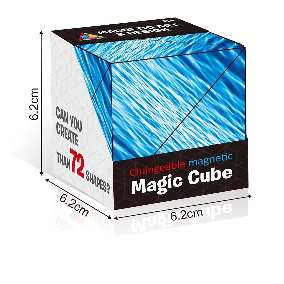 Picture of 3D 30391295 Changeable Magnetic Magic Cube, Shape Shifting Box Fidget Toy, Blue Version