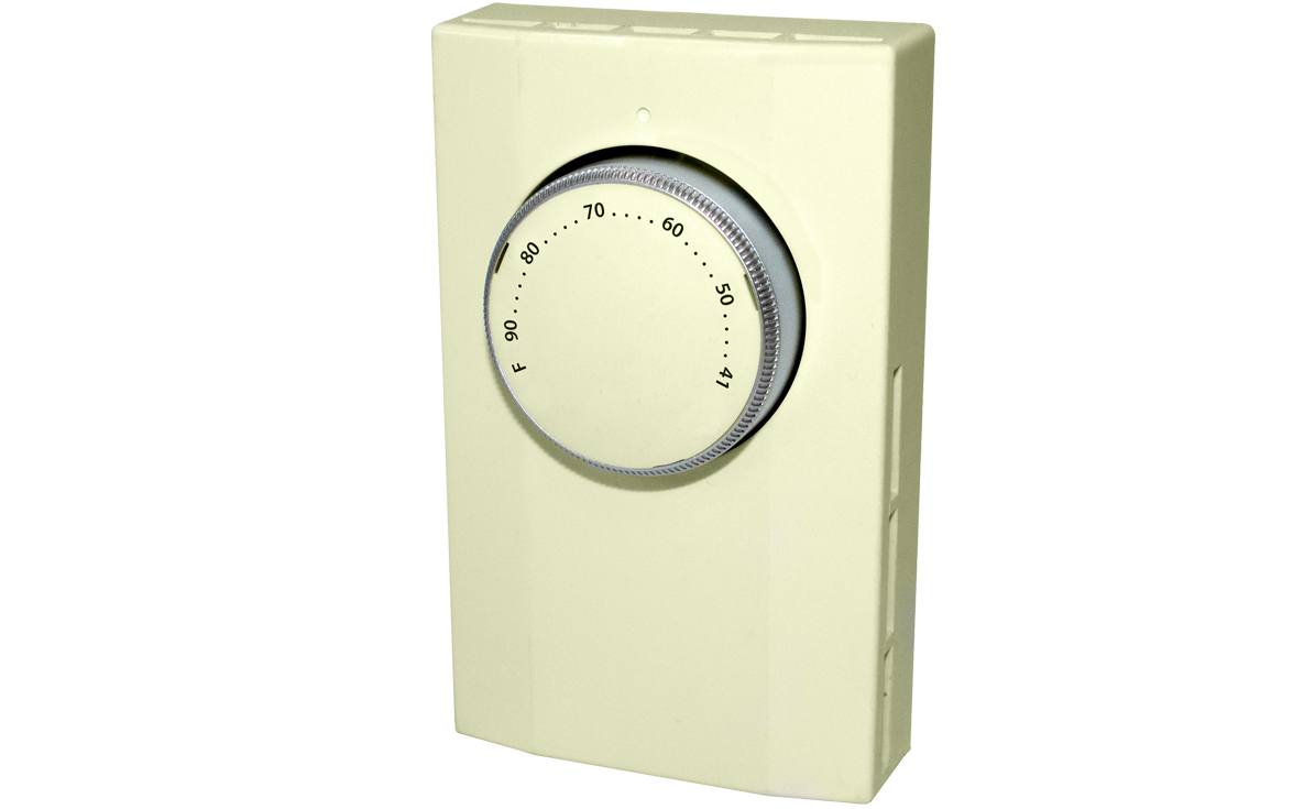 1-Pole Thermostat, 18-22A, 120-277V - Almond