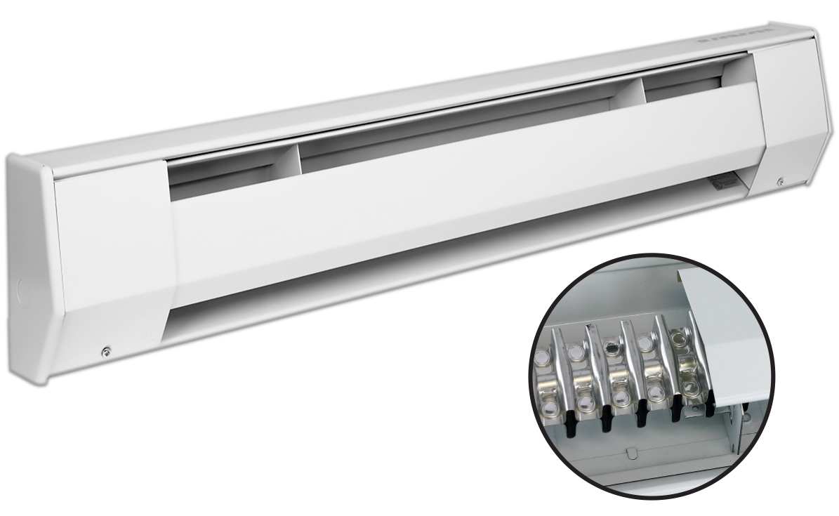 3 ft. 208V 750W Electric Baseboard Heater, White