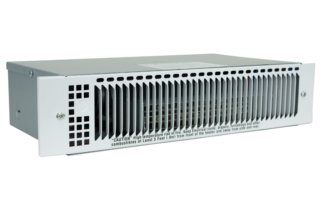 240-208V 1500W-1125W Kickspace Horizontal Heater, White
