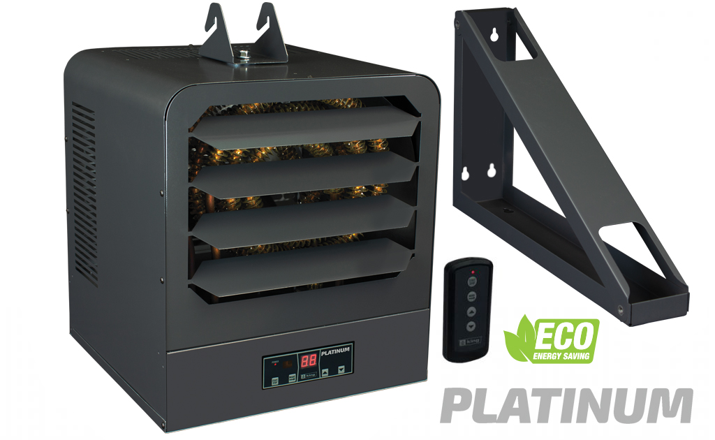 208V 15kW 3PH Platinum Unit Heater with Bracket & Remote, Gray