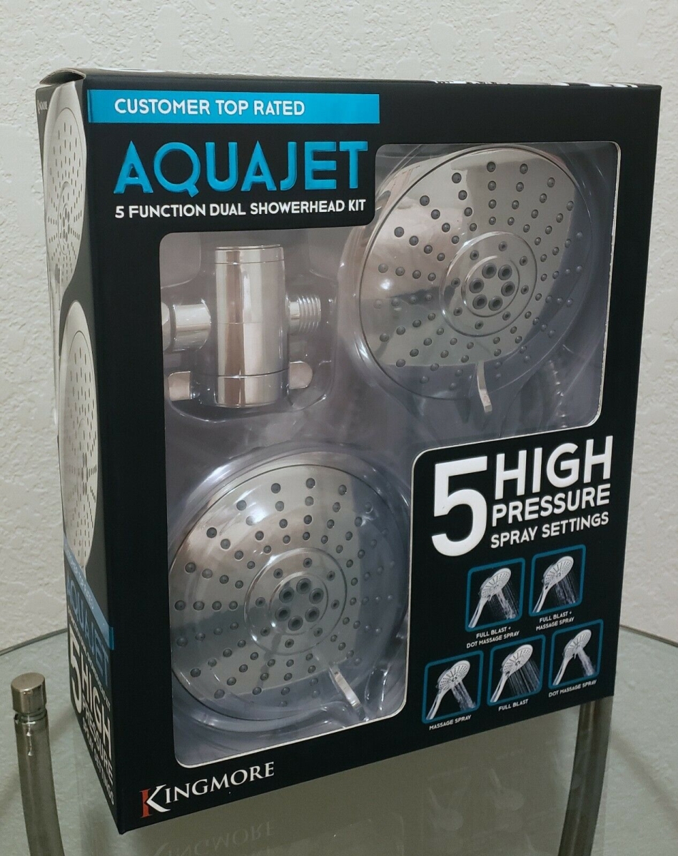 Picture of Kingmore KHC-550 5 in. AquaJet Five Function Luxury Shower Combo&#44; Chrome