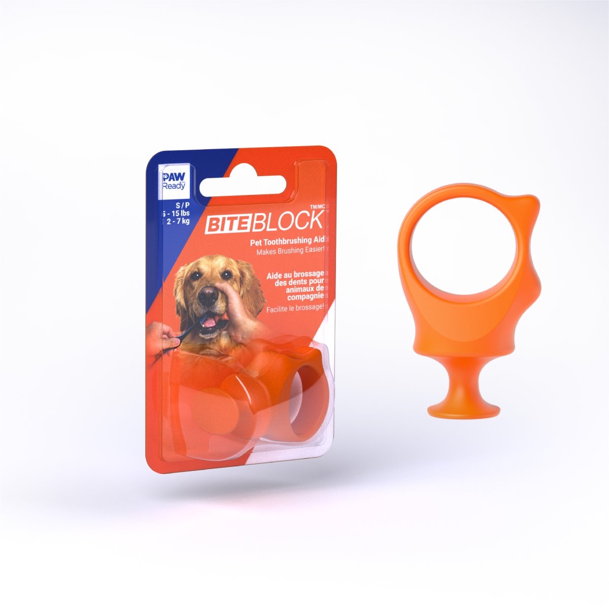 Picture of Paw Ready 1635SO Brush Mate Biteblock, Orange - Small