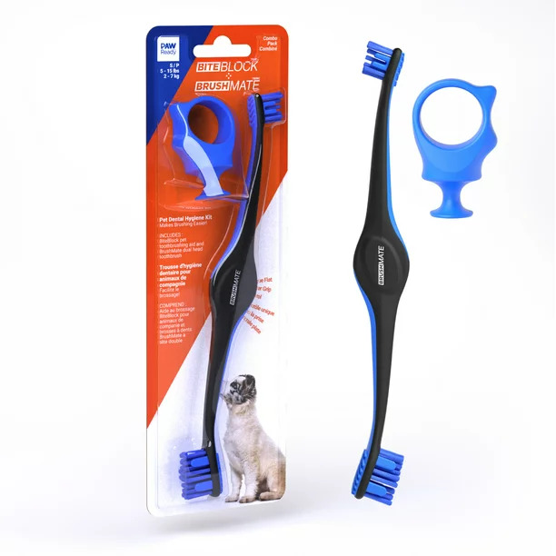 Brush Mate Premium Toothbrush with Biteblock, Blue - Small