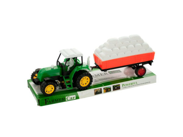 Picture of Kole Imports GH496-6 Friction Farm Tractor Truck & Trailer Set - Pack of 6