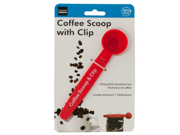Picture of Kole Imports HH415-16 Coffee Scoop with Bag Clip - Pack of 16