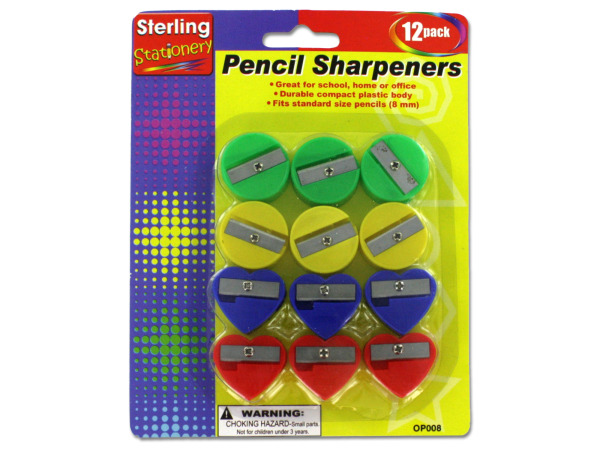 Picture of Kole Imports OP008-96 Fun Shape Pencil Sharpeners - Pack of 96