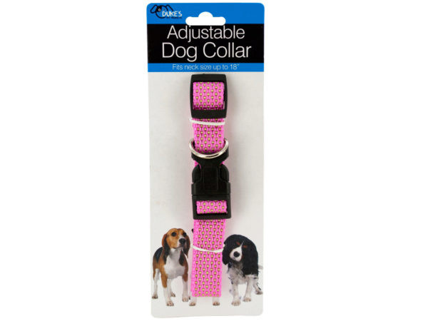 Picture of Kole Imports DI557-48 Fashion Pink Adjustable Nylon Dog Collar&#44; Pack of 48