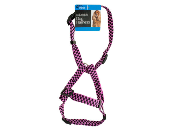 Picture of Kole Imports DI559-12 Fashion Pink Adjustable Nylon Dog Harness&#44; Pack of 12