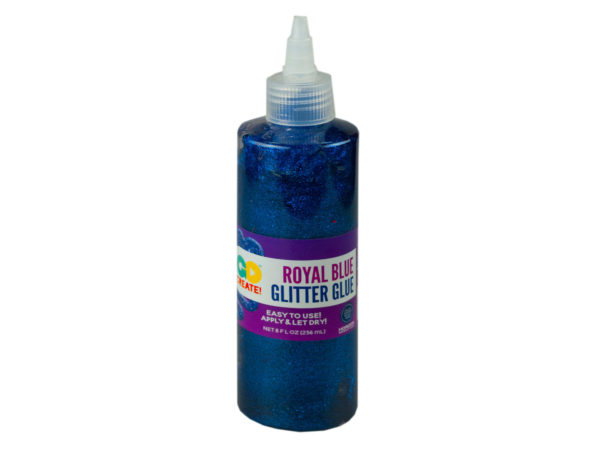 Picture of Kole Imports KM264-96 8 oz Glitter Glue  Royal Blue - Set of 96 -Pack of 96