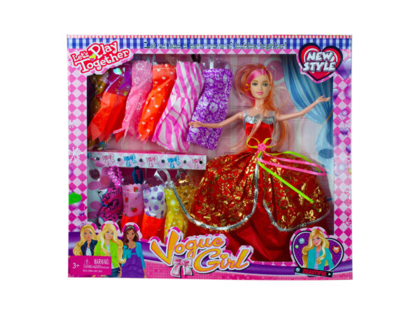 Picture of Kole Imports OT973-6 11 in. Beauty Doll with High Fashion Wardrobe, Pack of 6