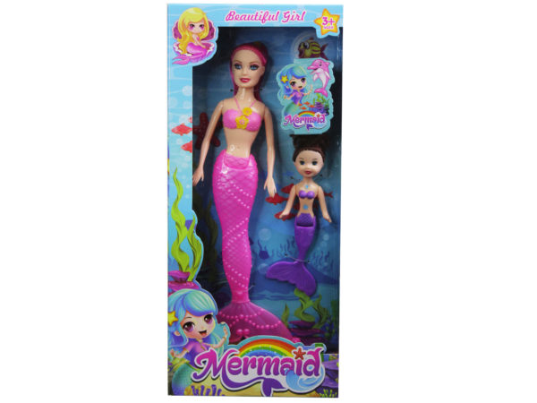 Picture of Kole Imports GE564-4 10.5 in. Light Up Fairy Mermaid Doll with Kid Mermaid - Pack of 4
