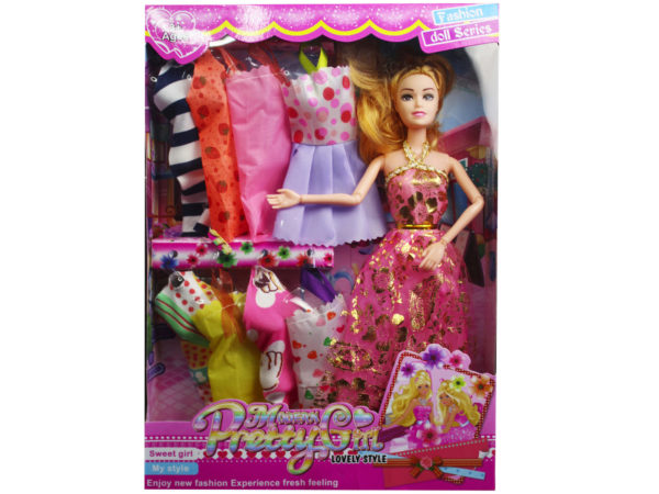 Picture of Kole Imports GE569-6 11 in. Moveable Fashion Doll with Extra Beauty Outfits - Pack of 6