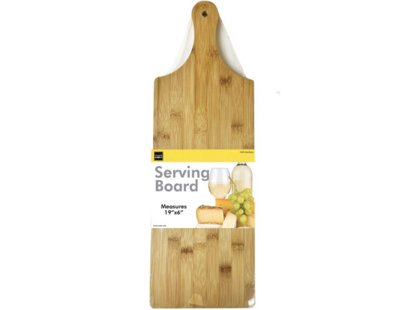 Picture of Kole Imports GE689-12 Bamboo Serving Board with Handle - Pack of 12