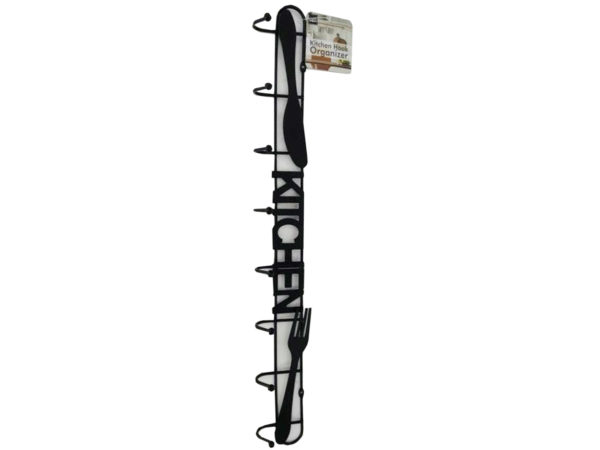 Picture of Kole Imports HL407-18 8-Hook Steel Kitchen Hook Organizer with Decorative Background - Pack of 18