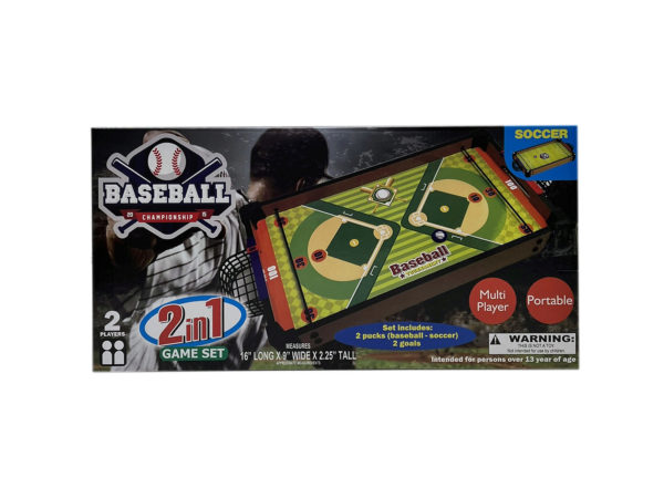 Picture of Kole Imports KL890-12 2-in-1 Table Game with Baseball & Soccer