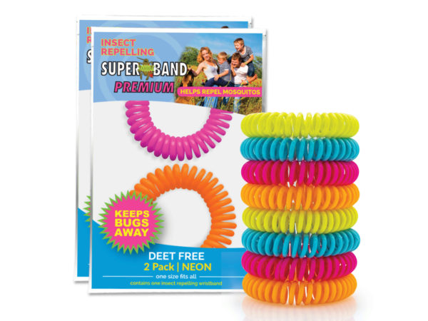 Picture of Kole Imports BJ481-48 Superband Neon Insect Repelleing Bracelet&#44; 2 Per Pack - Pack of 48