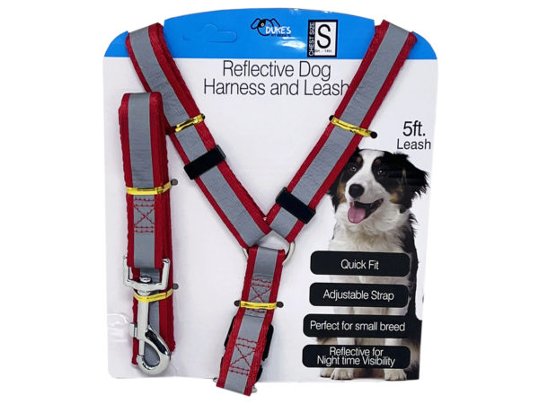 Picture of Kole Imports GE914-4 Reflective Dog Harness & Lead - Pack of 4