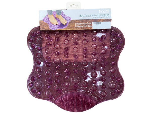 Picture of Kole Imports AA332-2 Soothe by Apana Reflexology Foot Massaging Mat with Foot Scrubber in Purple - Pack of 2