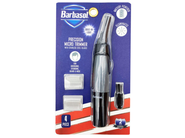 Picture of Kole Imports AA268-4 Barbasol Battery Powered Micro Precision Trimmer with Stainless Steel Blades - Pack of 4