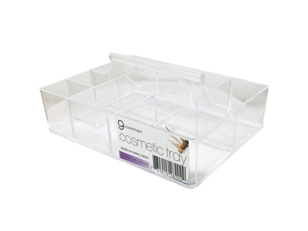 Picture of Kole Imports GE831-8 9 Compartment Acrylic Cosmetic Organizer with Carrying Handle - Pack of 8