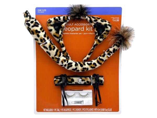 Picture of Kole Imports SA737-6 Deluxe Animal Costume Kit with Ears Eye & Tail Accessories in Assorted Designs - Pack of 6