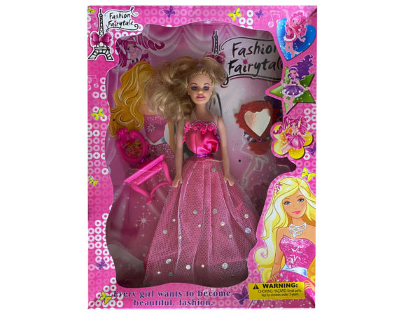 Picture of Kole Imports GE589-6 11 in. Fashion Gown Doll with Vanity Accessories - Pack of 6