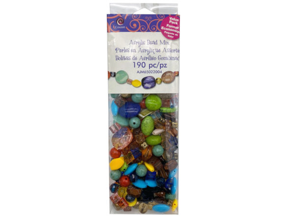 Picture of Kole Imports AA728-24 Colorful Acrylic Bead Mix - Pack of 24 - 190 Piece