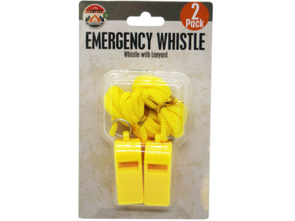Picture of Kole Imports GE893-16 Plastic Whistles with Lanyard - Pack of 16